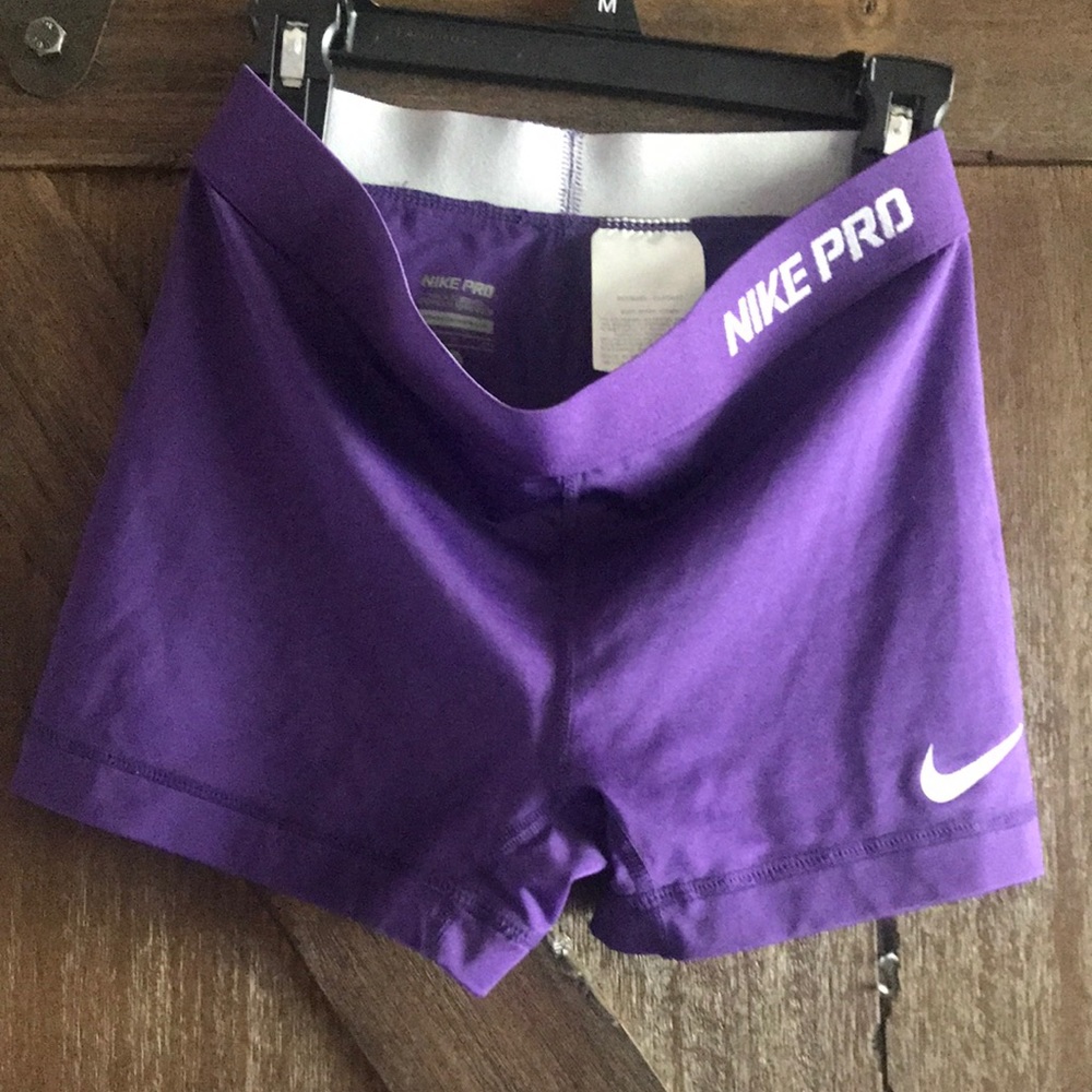 Nike Pro Purple dri-fit bike shorts size small